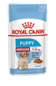 Konservuotas šunų ėdalas ROYAL CANIN, visavertis pašaras šunims, vidutinių veislių šuniukams (suaugusio svoris nuo 11 iki 25 kg), iki 12 mėnesių amžiaus, 10 vnt x 140 g