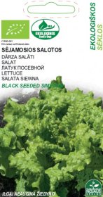 Daržovių sėklos, EKO salotos sėjamosios Black Seeded Simpson, 1 g., 4061