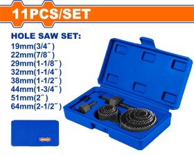 Gręžimo karūnėlių rinkinys WADFOW, 19-64 mm, 11 vnt., WKJ4411