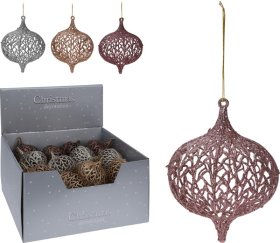 Eglutės žaisliukas Ažūras, 9 cm, rožinės, pilkos arba auksinės sp.