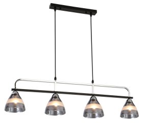 Pakabinamas šviestuvas BALTIK GAISMA K90361/4P, E27, 4 x 60W, juodos sp., metalas+stiklas, 900 x 780 x 140 mm