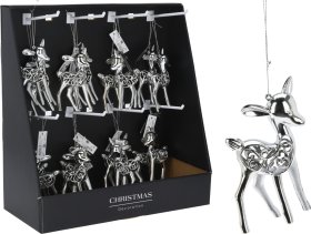 Kalėdinė dekoracija Elnias, sidabro sp., 7 x 3 x 13 cm