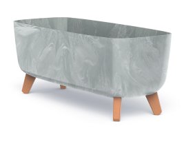 Plastikinis lauko vazonas "Gracia Case Beton Effect", pilkos sp., betono efekto, 58 x 24 x 23,5 cm.