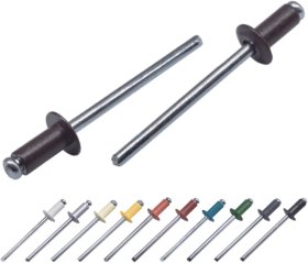 Aliumininės kniedės, 4,0 x 10 mm, RAL8019, 50 vnt., pilkai ruda