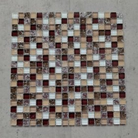 Mozaika MONA MOSAICS Hp6003, 300 x 300 x 6 mm, 15 vnt./dėž., stiklo, spl. ruda/smėlinė/balta