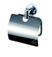 Tualetinio popieriaus laikiklis BENEDOMO, 13,5 x 13,5 x 6 cm, su dangteliu, metalinis , su tvirtinimo elementais