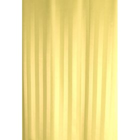 Vonios užuolaida BENEDOMO, 180 x 180 cm, tekstilinė, su žiedais, gelsvos linijos