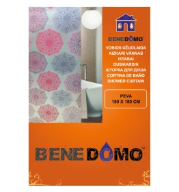 Vonios užuolaida BENEDOMO, 180 x 180 cm, PEVA, su žiedais, įv.dizainų