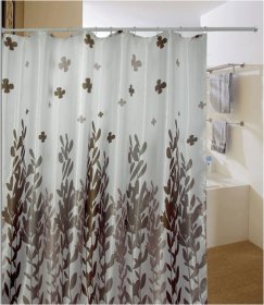 Vonios užuolaida BENEDOMO, 180 x 180 cm, tekstilinė, su žiedais, įv.dizainų