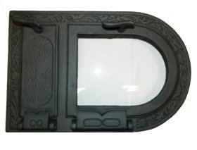 Židinio durelės, 495x325, hermetiškos su stiklu, ketaus