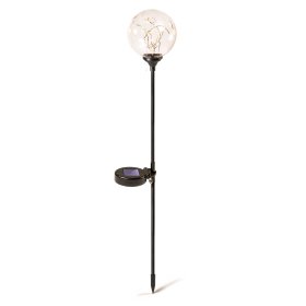 Lauko šviestuvas SUNLUX SA259, LED diodai: 10 LED ; Elementai: 1.2V, 200mAH; Švietimo spalva: Šiltai balta; Korpusas: Metalas/Stiklas; Dydis:ø100x650mm