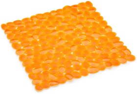 Dušo kilimėlis BENEDOMO, 54 x 52 cm, su siurbtukais, PVC, oranžinės spalvos