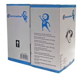 Kompiuterinis kabelis ELECTRALINE CAT5E/FTP(CU), ekranuotas, viengyslis, varinis, pilkos spalvos, 14201