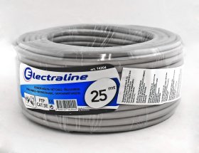 Kompiuterinis kabelis ELECTRALINE CAT5E/FTP(CU), ekranuotas, viengyslis, varinis, pilkos spalvos, 14204, (rul 25m)