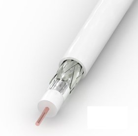 TV antenos kabelis ELECTRALINE TV 21VATCA(CCA), centrinis variuotas aliuminis laidininkas, baltos spalvos, 30500