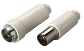 Jungtis TV ELECTRALINE, 75 OHM, kištukas + lizdas, 62201, 2vnt.