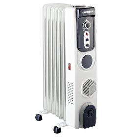 Tepalinis radiatorius HERVIN EQUIPMENT, 1500 W, 7 sekcijos, apšildomas plotas 20 m², su ventiliatoriumi, OH-1500W-7-FAN, A521090011