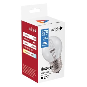 Halogeninė lempa AVIDE At-0430, 28W, E27 mini, P45, 370 lm,
