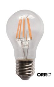 LED lempa ORRO, 6W, E27, A60, 230V, 2700K, 600  lm, filamentinė