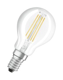 LED lempa OSRAM Retrofit, 4W (=40W), E14 P40 burbuliukas, WW, 2700K, 220-240V, 470 lm, 25.000 val., filamentinė