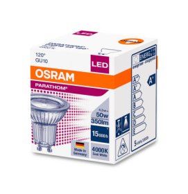 LED Lempa OSRAM Parathom, 4,3W, GU10, 220-240V, 4000K, 120°, atitinka 50W lemputę