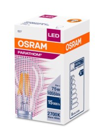 LED Lempa OSRAM Parathom, 8W, E27, 220-240V, 2700K, filamentinė, atitinka 75W lemputę