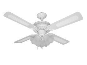 Pakabinamas šviestuvas su ventiliatoriumi G.LUX Gf-Oto, 3 x E14 60W, 3 greičiai, šilto/šalto oro srovės reguliavimas, 1055x1055x440mm, baltos sp., sparnai apverčiami baltos sp.