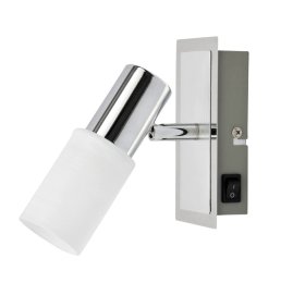 Kryptinis šviestuvas RABALUX Logan, E14, 1 x 40W, 230V 50Hz, su jungikliu, chromo sp., 70 x 140 x 130 mm, 6096