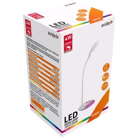 Stalinis šviestuvas AVIDE Abldlrgb-4W, 18 LED, 4 W, 4000K, 240 lm, IP20, įkraunamas, dimer., baltos spalvos, sensorinis valdymas, USB, RGB