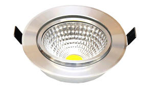 Įmontuojamas šviestuvas ORRO, LED 7 W, 220-240 V, 420 lm, 3000 K, 30.000 h, apvalus, sidabrinis