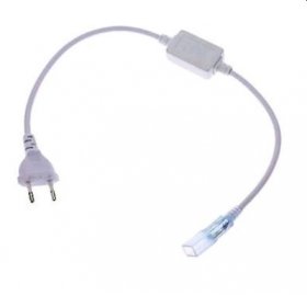 Šviesos diodų juostos jungiamoji detalė su laidu AVIDE, At-6364, SMD3528, 220V, IP67, AC kištukas