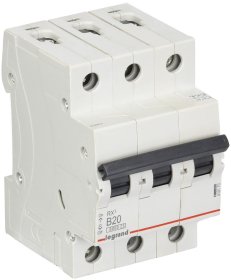 Automatinis išjungiklis LEGRAND 419170, 3P, 20 A, 6 kA, B