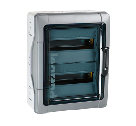 Automatinių išjungiklių skydelis LEGRAND 601981, 12 modulių, paviršinis, su skaidriomis durelėmis, PLEXO3, IP65