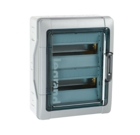 Automatinių išjungiklių skydelis LEGRAND 601982, 24 modulių, paviršinis, su skaidriomis durelėmis, PLEXO3, IP65, 601982