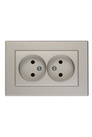 Kištukinis lizdas VILMA XP500, 2 vietų, įleidžiamas, be įž., šampano spalvos, RP16-020 XP