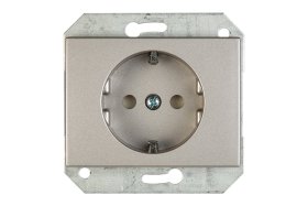 Kištukinis lizdas VILMA XP500, 1 vietos, įleidžiamas, su įž., su apsauga, šampano spalvos, RP16-002-22 XP