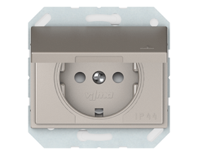 Kištukinis lizdas VILMA XP500, 1 vietos, įleidžiamas, su įž., IP44, šampano spalvos, RP16-003-02 XP