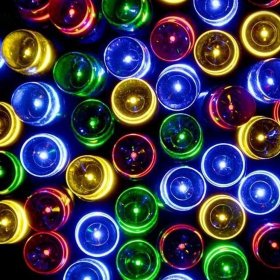 Šviečianti eglutės girlianda su 100 LED SUNLUX A530880005, ilgis - 10 m, 220V, IP44, tinka naudoti lauke, įv. sp., 2A 100-2, B10