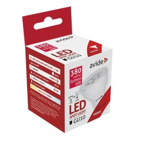 LED lemputė AVIDE, 7W, GU10, WW, 3000K, 220-240V, 38°, Spot NBA Alu+Plastic, 610 lm.