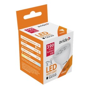 LED lempa AVIDE At-6685, 6W (=51W), GU10, NW, 4000K, 220-240V, 38°, Spot NBA Alu+Plastic, 450 lm, 25.000 val.