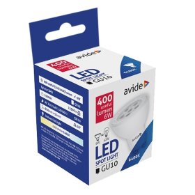 LED lempa AVIDE At-6708, 6W (=52W), GU10, CW, 6400K, 220-240V, 38°, Spot NBA Alu+Plastic, 460 lm, 25.000 val.