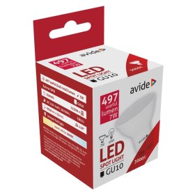 LED lempa AVIDE At-8665, 7W, GU10 (=49W), WW, 3000K, 220-240V, 110°, Spot Alu+Plastic, 540 lm, 25.000 val.