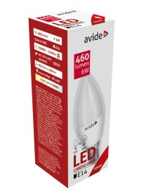 LED lemputė AVIDE, 4.5W, E14 žvakė, WW, 3000K, 220-240V, 470 lm.