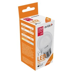 LED lemputė AVIDE, 2.5W, E27, G45 burbuliukas, NW, 4000K, 220-240V, 250 lm.