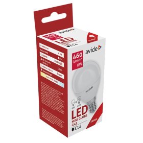 LED lemputė AVIDE, 4.5W, E14, G45 burbuliukas, WW, 3000K, 220-240V, 470 lm.