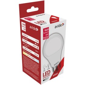 LED lempa AVIDE At-4926, 8W (=50W), E27 A60, WW, 3000K, 220-240V, 640 lm, 25.000 val.