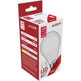 LED lempa AVIDE At-2427, 10W (=59-60W), E27 A60, WW, 3000K, 220-240V, 800-810 lm, 25.000 val.