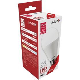 LED lempa AVIDE At-5404, 15W (=87-90W), E27 A65, WW, 3000K, 220-240V, 1320-1350 lm, 25.000 val.