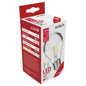 LED lempa AVIDE At-9769, 8W (=59W), E27 A60, WW, 2700K, 220-240V, 610-680 lm, filamentinė, su veidrodžiu 360 laipsn.