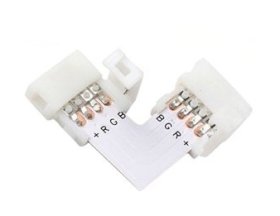 Šviesos diodų juostos jungiamoji detalė AVIDE Rgb, RGB, 12/24V, L formos, 2vnt.